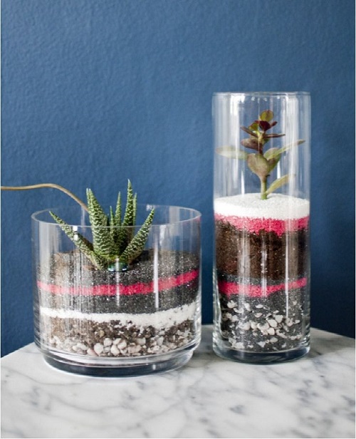 Layered Sand Succulent Planter