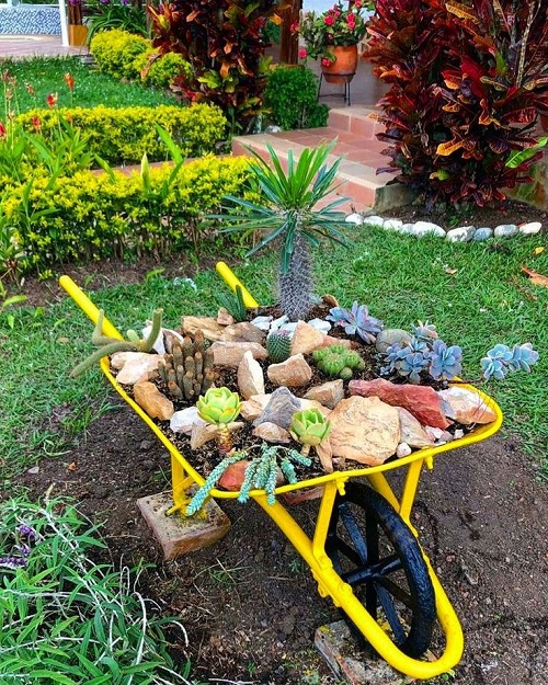 Succulent Arrangement in Garden Trolley 2