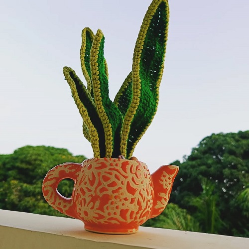  free Crochet Snake plant 3